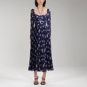 NWT Self Portrait navy flower dress